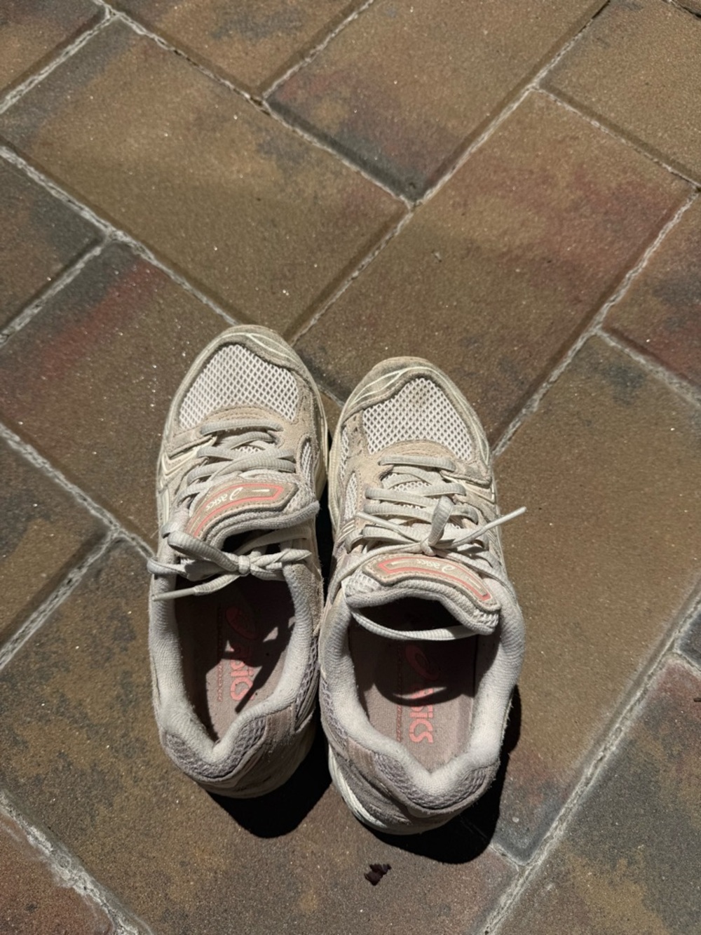 Asics Beige and Pink Women's Running Shoes